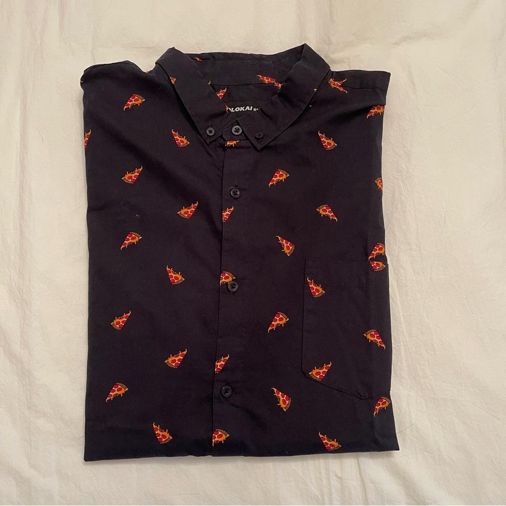 Molokai Surf Co. Pizza Print Button Down - image 3